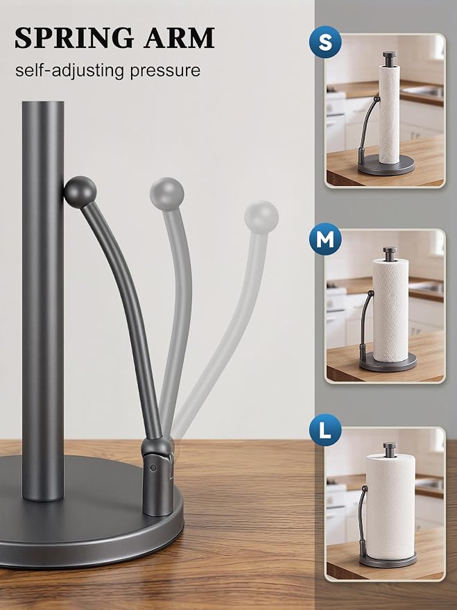 SMARTAKE Paper Towel Holder Countertop, Non-Slip Weighted Base - Image 2