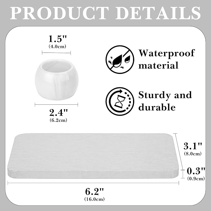 2 Pack Ceramic Toothbrush Holder - Image 2
