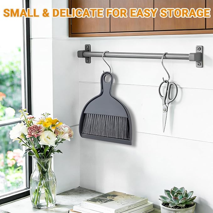 THINKLEARN 2PCS Small Dust Pan and Brush Set, Mini Broom Dustpan Kit - Image 5