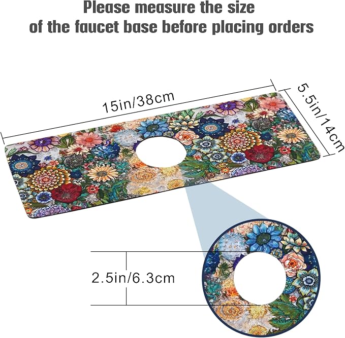 Sinkmat Absorbing Mat, 2 Pack Drying Mat Around Sink Splash Guard Behind Faucet - Image 4