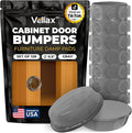 128 Gray Cabinet Door Bumpers - 1/2 Inch Self Adhesive Rubber Stoppers for Drawers, Damp Pads Cupboards, Cutting Boards, Glass Tops, Picture Frames - Vellax