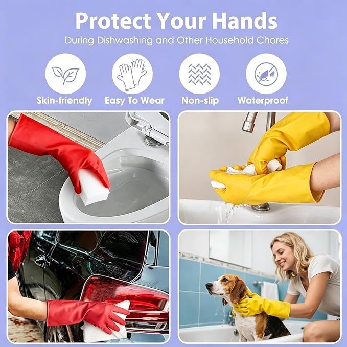 Rubber Kitchen Dishwashing Gloves - Image 6