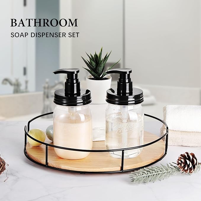 Amolliar Plastic Mason Jar Soap Dispenser - 16OZ | Refillable BPA-Free Hand - Image 4