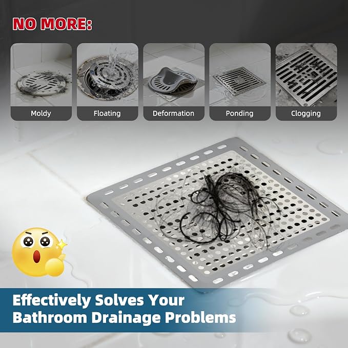 Hibbent Upgraded Shower Drain Hair Catcher, Shower Cover - Image 3