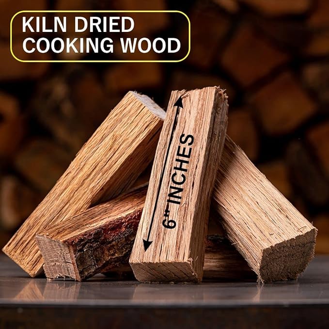 Old Potters Kiln Dried Mini Pizza Oven Cooking Logs~ 6 Inch Wood Logs for Grills and Smokers, Solo Stove Mesa XL Hickory~ 12 lbs, (790 Cubic Inches)
