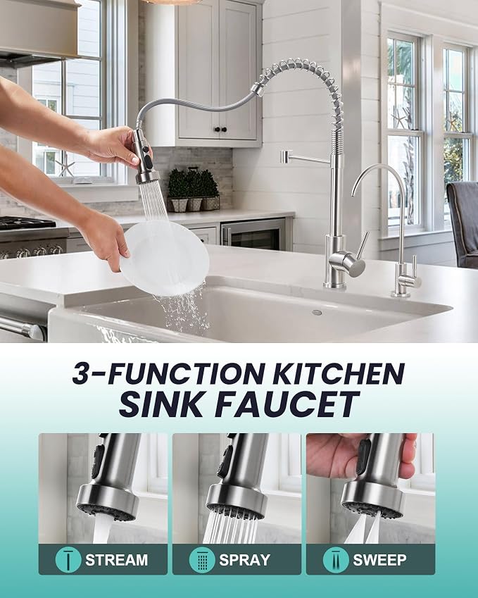 Kitchen Faucet and Water Filter Faucet: Stainless Steel Kitchen Sink Faucet - Image 3