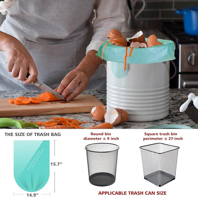 AYOTEE 1.2 Gallon Small Trash Bags Compostable Garbage Bags, Strong Bathroom - Image 2