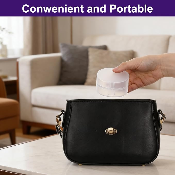 4Pcs Portable Cotton Round Holder, Small WhiteTransparent Pad Holder Plastic - Image 7