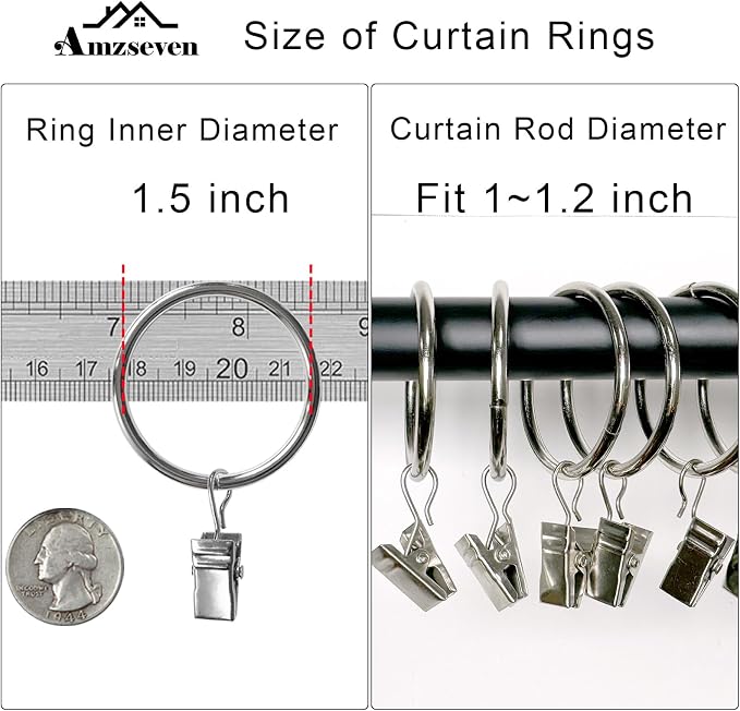 40 Pack Metal Curtain Rings - Image 3