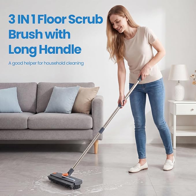 3 in 1 Floor Scrub Brush, Heavy Duty 90° Bristle - Image 2