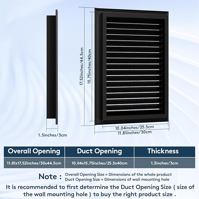 12" X 18" Gable Vent Aluminum Gable Vents for Houses Attic Vent Shed Vents Cover Exterior with Screen Mesh Alloy Wall Vent Ventilation for Home Garage Attic Ceiling - Vent Opening: 10" x 16" Black
