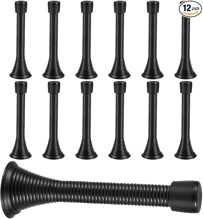 KISEER 12 Pack Spring Door Stops 3 1/4 Inch Flexible Heavy Duty Spring Door by KISEER