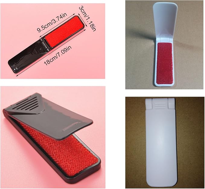 4 Pack Folding Lint Brush Foldable Reusable Portable Mini Lint Remover Brushes - Image 2
