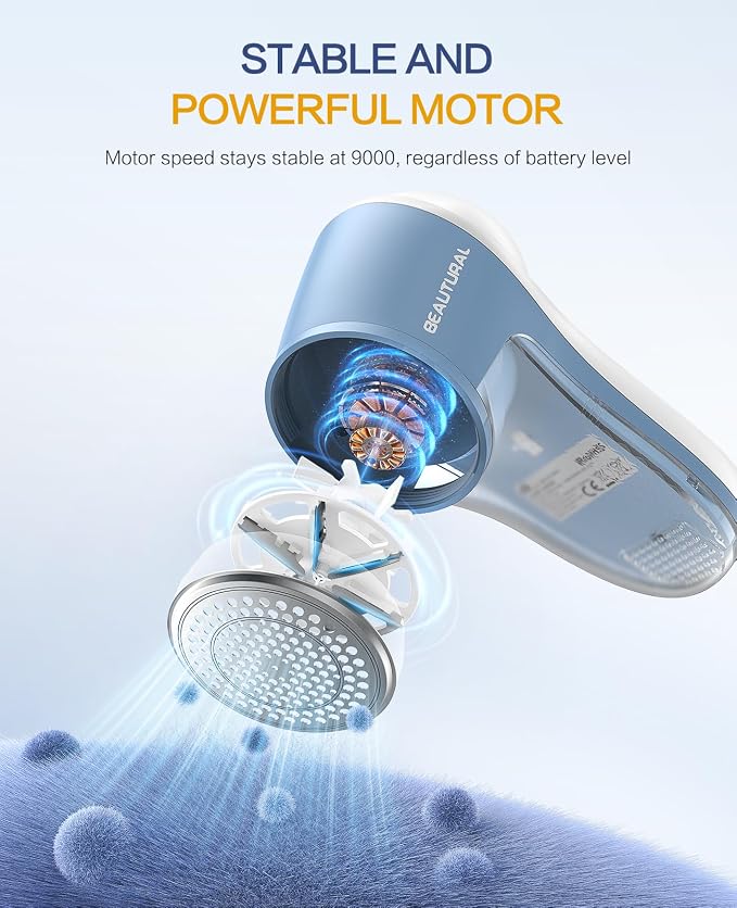 BEAUTURAL Fabric Shaver and Lint Remover, Rechargeable Sweater Defuzzer | - Image 2