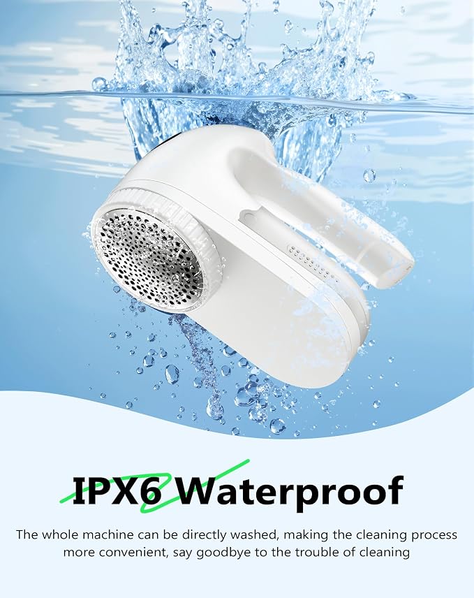 PKBD IPX6 Waterproof Washable Electric Fabric Shaver and Lint Remover, - Image 2