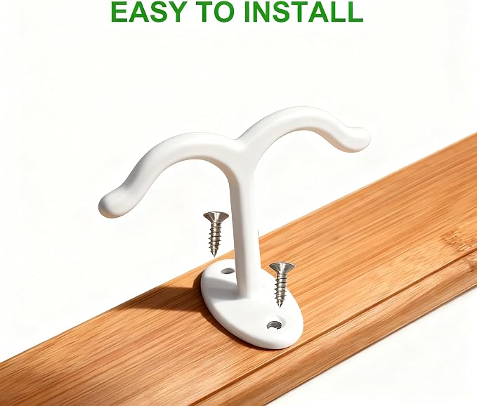 10 Pcs Zinc Alloy Ceiling Double Hook Cabinet Wardrobe Coat Towel Hat Hook - Image 3