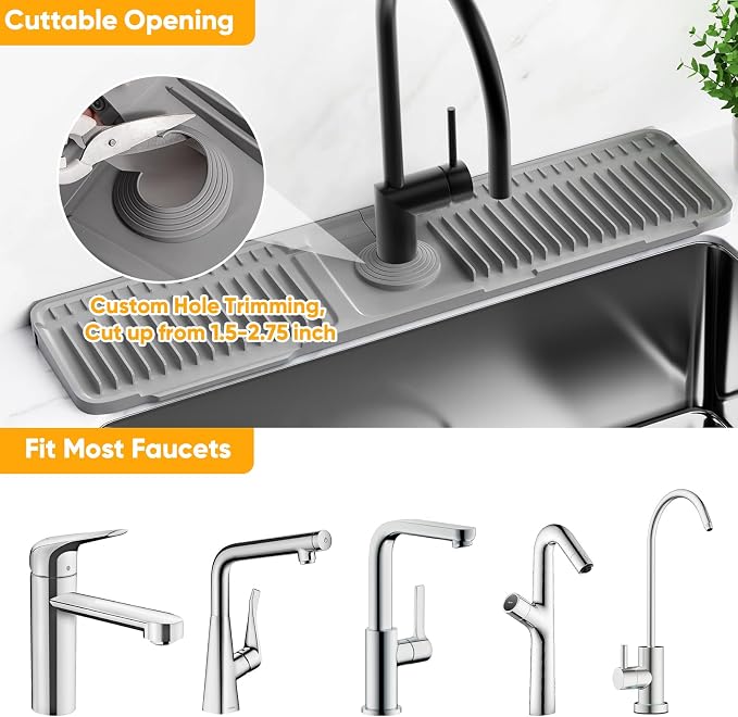 24'' Longer Faucet Mat for Kitchen Sink Splash GuardKitchen Sink Faucet Mat - Image 7