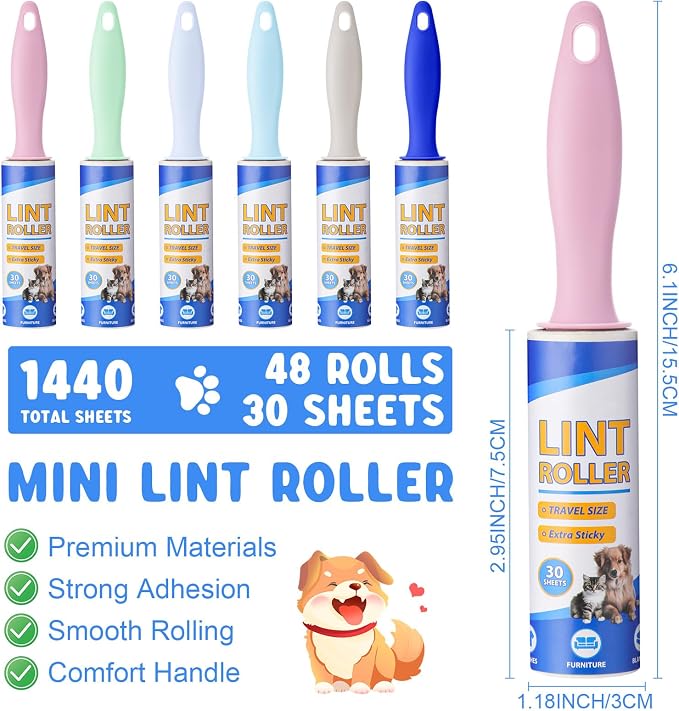 Hushee 48 Pack Mini Lint Roller - Image 2
