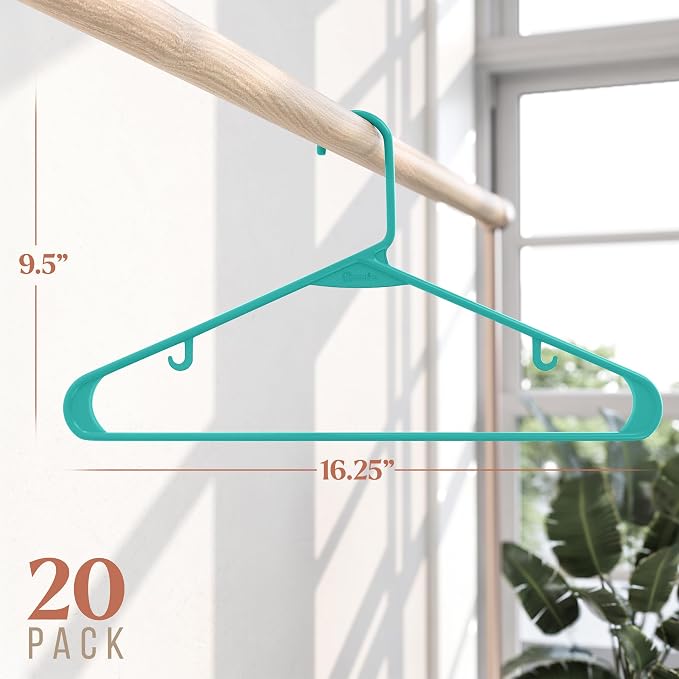 Plastic Hangers 20 Pack Aqua - Image 2