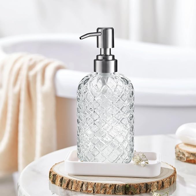 Kaishun 14 OZ Refillable Glass Soap Dispenser - Image 5