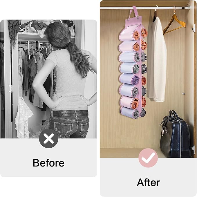 DHSFKBE Legging Organizer Storage, Foldable Hanging Closet Organizer Storage - Image 4