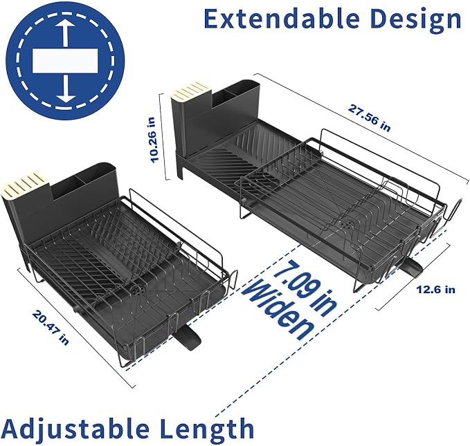 Runnatal Large Dish Drying Rack Stainless Steel Sink - Image 2