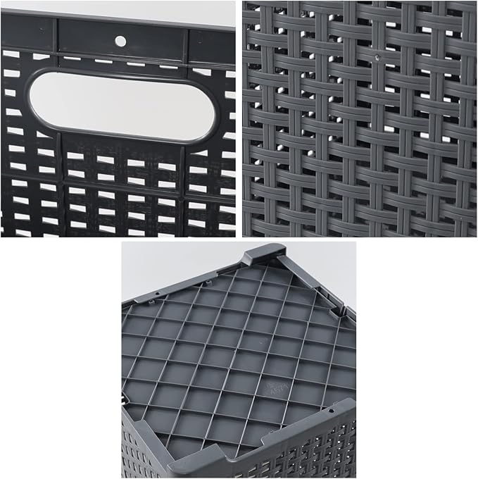 40 L Plastic Collapsible Laundry Hamper, Plastic Dirty Clothes Basket - Image 3