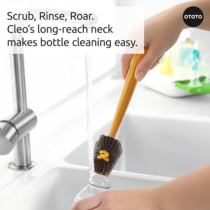 OTOTO Cleo Dish & Water Bottle Brush – Silicone Baby Bottle Brush, Water Bottle - Image 4