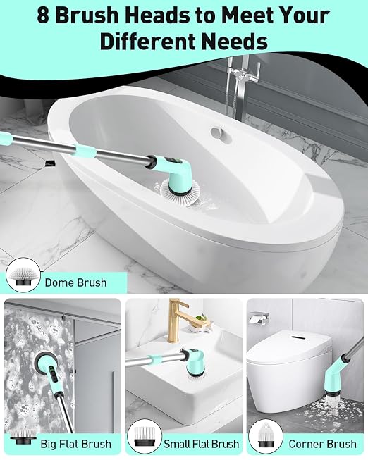 Electric Spin Scrubber for Bathroom, Shower Scrubber - Image 4