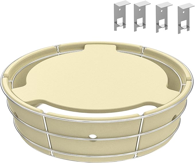 Charkettle Charcoal Firebox Kit, Ceramic Basket with Heat Deflector Compatible with Weber 22-inch Kettle Charcoal Grills