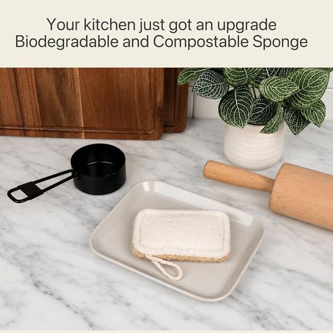 Purle Natural Kitchen Sponges, Eco-Friendly, Compostable Dish Sponges, Loofah & - Image 6