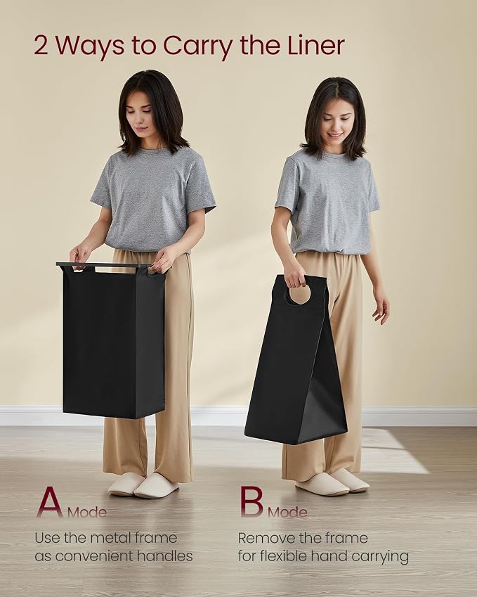 VASAGLE Laundry Hamper with Shelf, 4 Pull-Out Bags, 4 x 10.6 Gallons - Image 7