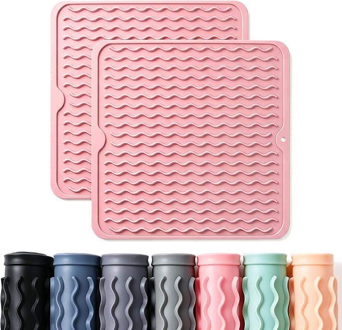 2 Pack Caketime Silicone Dish Drying Mat by CAKETIME