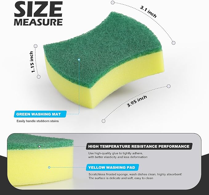Kitchen Cleaning Sponges, 48 Pack Eco Non-Scratch - Image 2