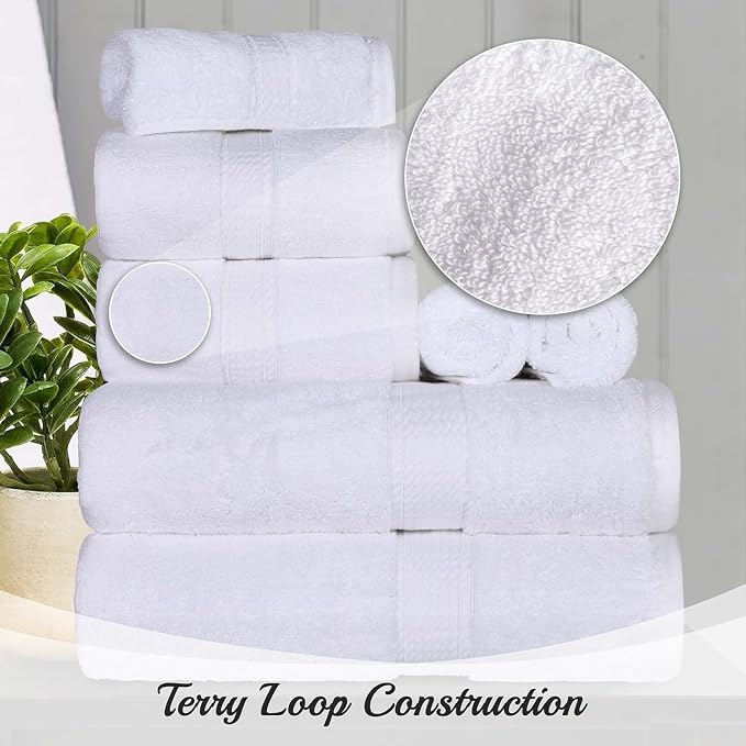 Superior Egyptian Cotton 800 GSM Plush & Absorbent, 9 Piece Set, Soft Luxury - Image 7
