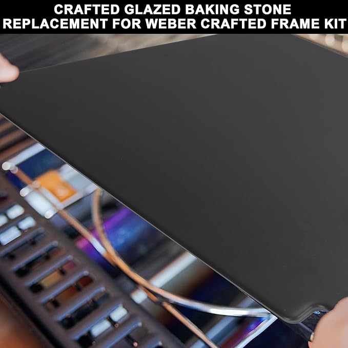 Crafted Glazed Baking Pizza Stone for Weber Crafted Frame Kit,Genesis E/S 325/335/435,EPX-335,EX-325S Series,Replacement Part for Weber 7671 SmokeFire EX4/EX6/EPX4/EPX6