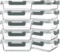 10 Packs 30 oz Glass Meal Prep Containers by KOMUEEUS