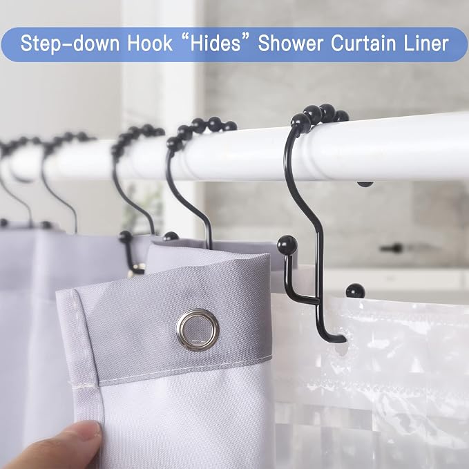 SUTINE Shower Curtain Hooks, Stainless Steel Bathroom Shower Hooks - Image 3