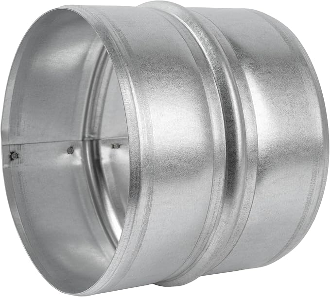 Vent Systems 5'' Inch Galvanized Steel Duct Connector - Round Ventilation Duct Extension - Metal Vent Coupler - Metal Hose Coupling - Galvanised Pipe Connector