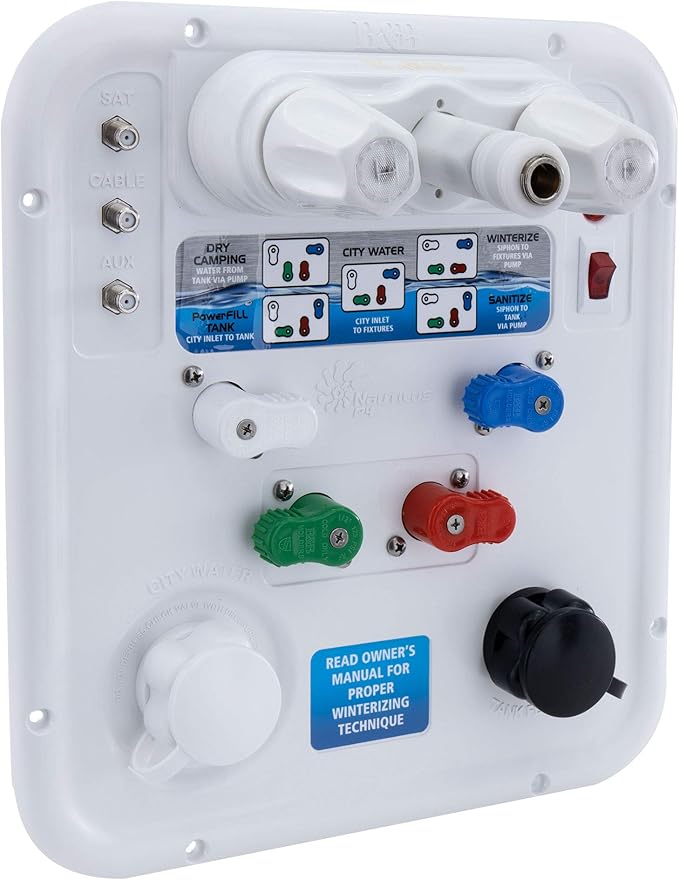 RecPro RV Water Management Panel | Nautilus P4 | 8-Function City-Water Fill (Yes, Include Install Kit) | Made in USA