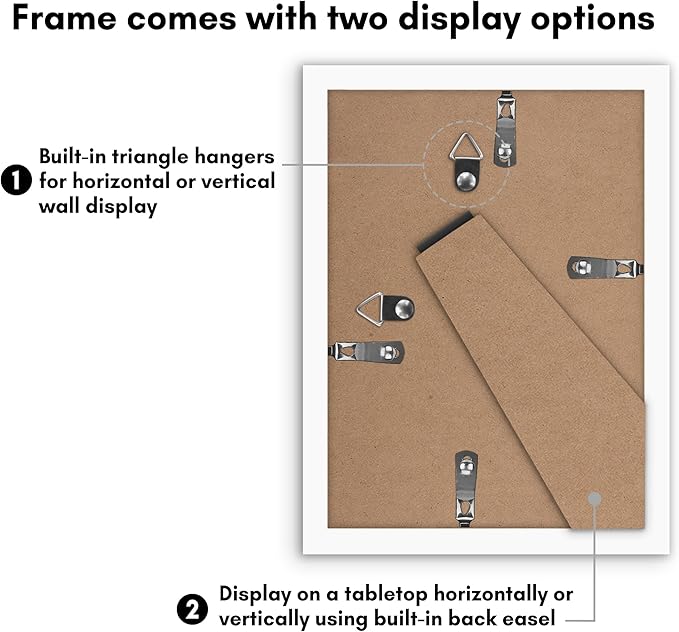 Americanflat 5x7 Picture Frame with Polished Plexiglass - Set of 5 - Use as 4x6 Frame with Mat or Display 5x7 Photo Without Mat - Galleria Collection - Picture Frames for Tabletop and Wall - White