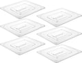 CURTA 6 Pack NSF Food Pan Cover, 1/2 Size Clear Polycarbonate Lid with Handle for Commercial Food Pan, Dishwasher & Freezer Safe Plastic Clear