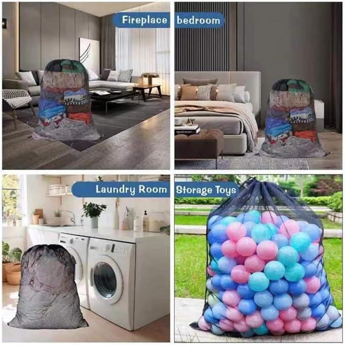2-Pack Large Mesh Laundry Bag, 27x36 Inch Black - Image 7