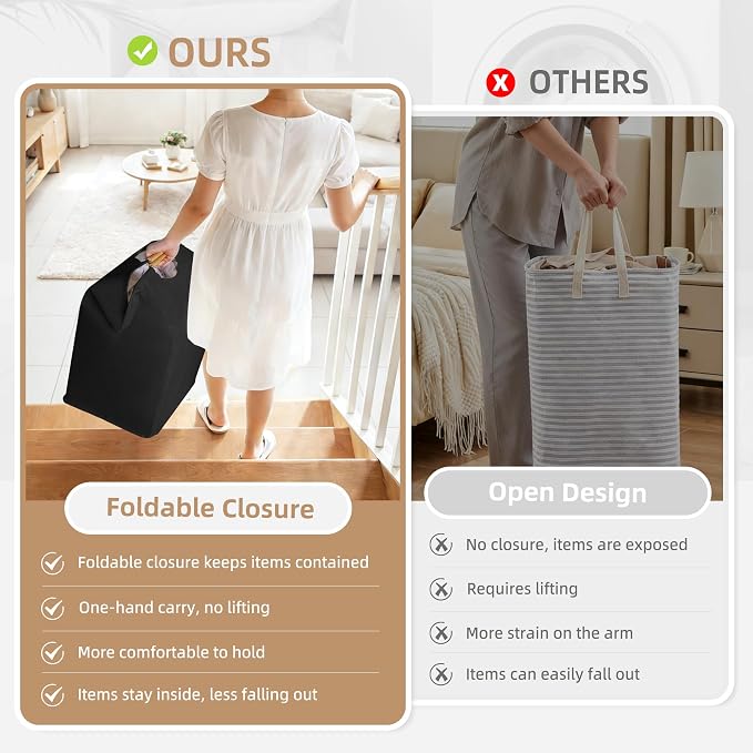 STORAGE MANIAC 1-Pack Large Laundry Hamper, 100L Collapsible Laundry Basket - Image 2