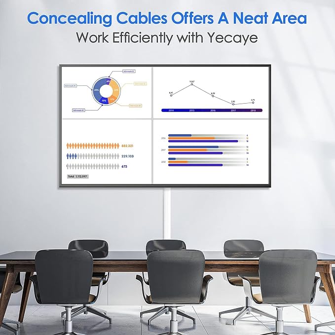 Yecaye TV Cord Hider Wall Mounted, 236in Cord Cover, W0.98in H0.51in, Cable - Image 6