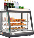 VEVOR 3-Tier Commercial Food Warmer Display, 1200W Food Display Warmer with LED Light, Top Storage and Adjustable Shelves, 86℉~185℉ Steam Heating, 75L for Hamburger, Pizza, Bread, Fried Chicken