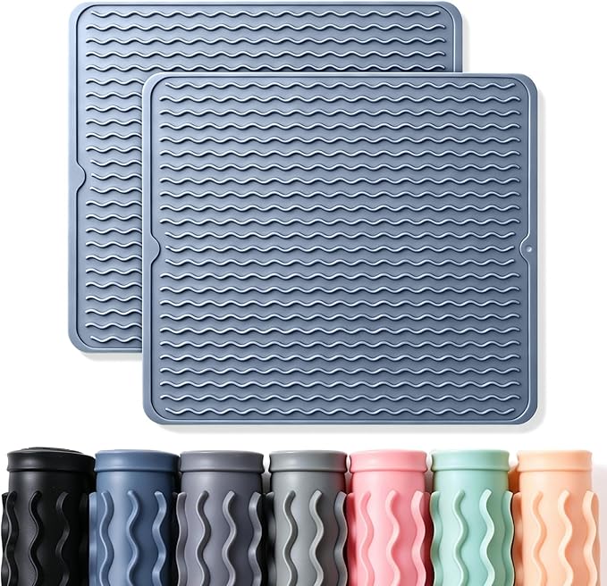 2 Pack Caketime Silicone Dish Drying Mat by CAKETIME
