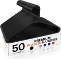 HOUSE DAY Black Plastic Hangers 50 Pack, Slim Space-Saving Clothes Hangers | by HOUSEDAY