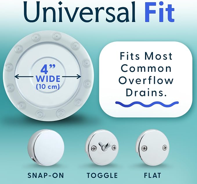 SlipX Solutions Bottomless Bath Overflow Drain Cover Accessory, Warmer Soak - Image 4