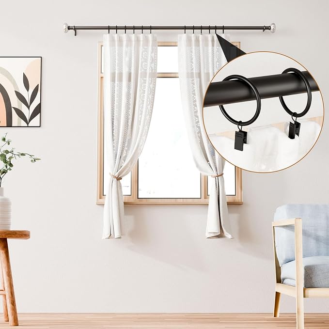 24 Pack Black Metal Curtain Rings - Image 5
